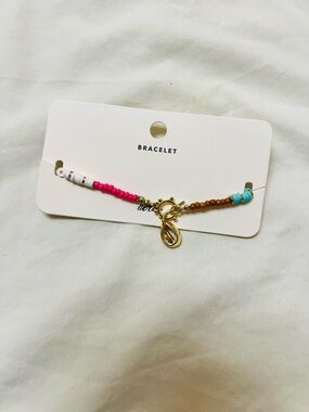 aerie Multicolor Beaded Bracelet with Charm